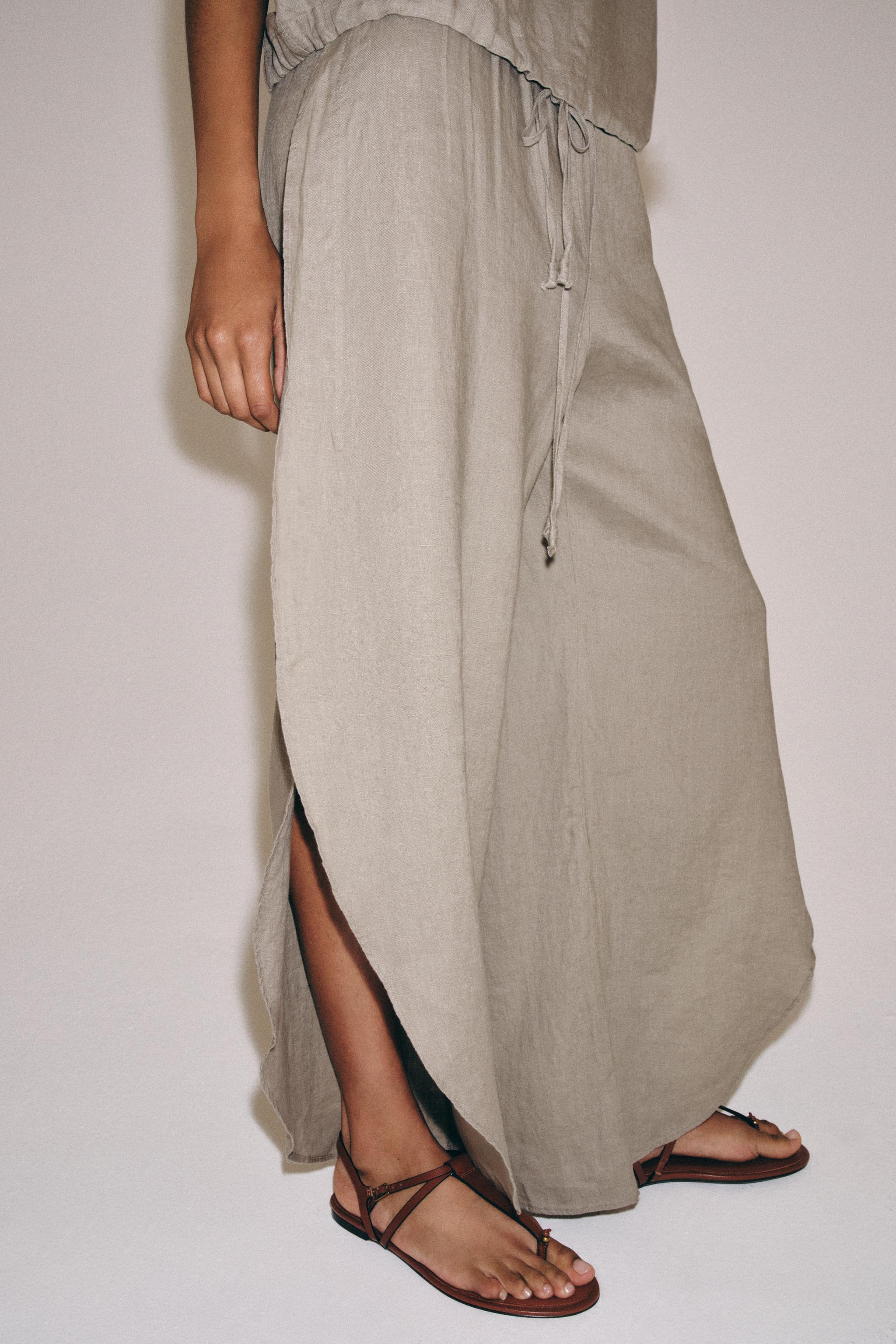 ZW COLLECTION 100% LINEN VENTED PANTS
